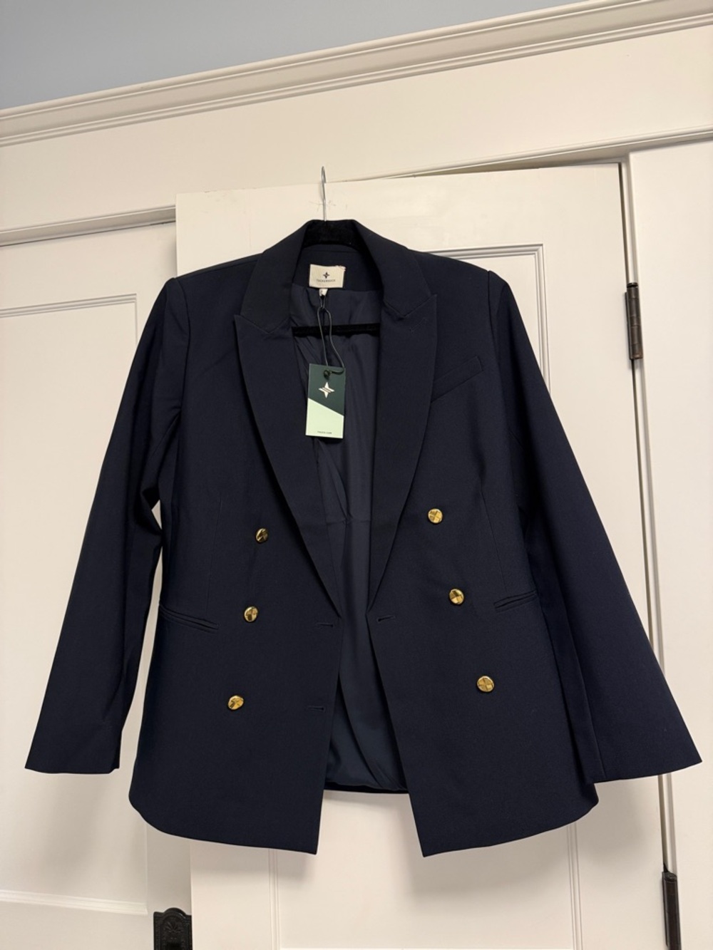 Tuckernuck Diana Blazer, Navy, Size L, NWT